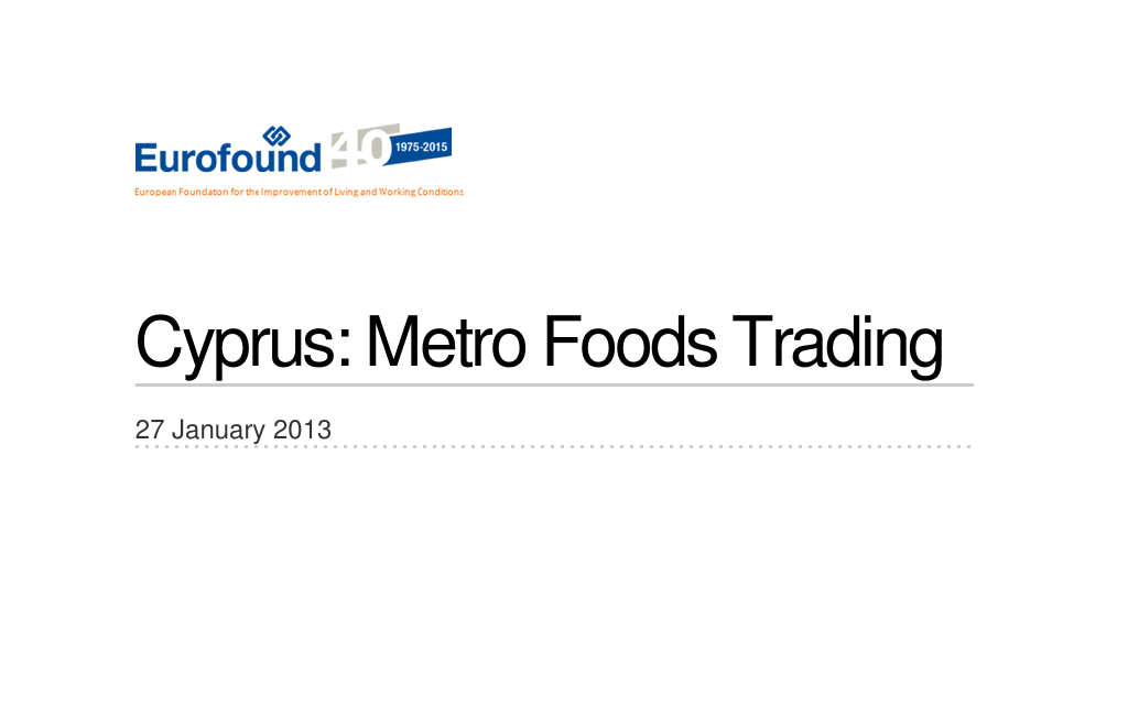 Climate change Restructuring Metro Foods